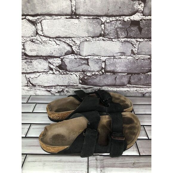 Birkenstock Arizona Black Suede Leather Cork Slides Sandals Women Sz 36EU/5M US - Picture 12 of 15